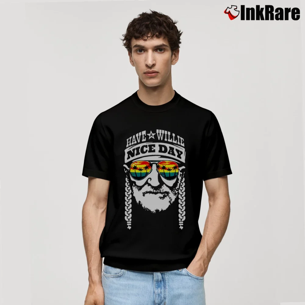 Men’s Willie Nelson Have A Willie Nice Day Classic T-Shirt in black | Soft, Breathable Everyday Wear