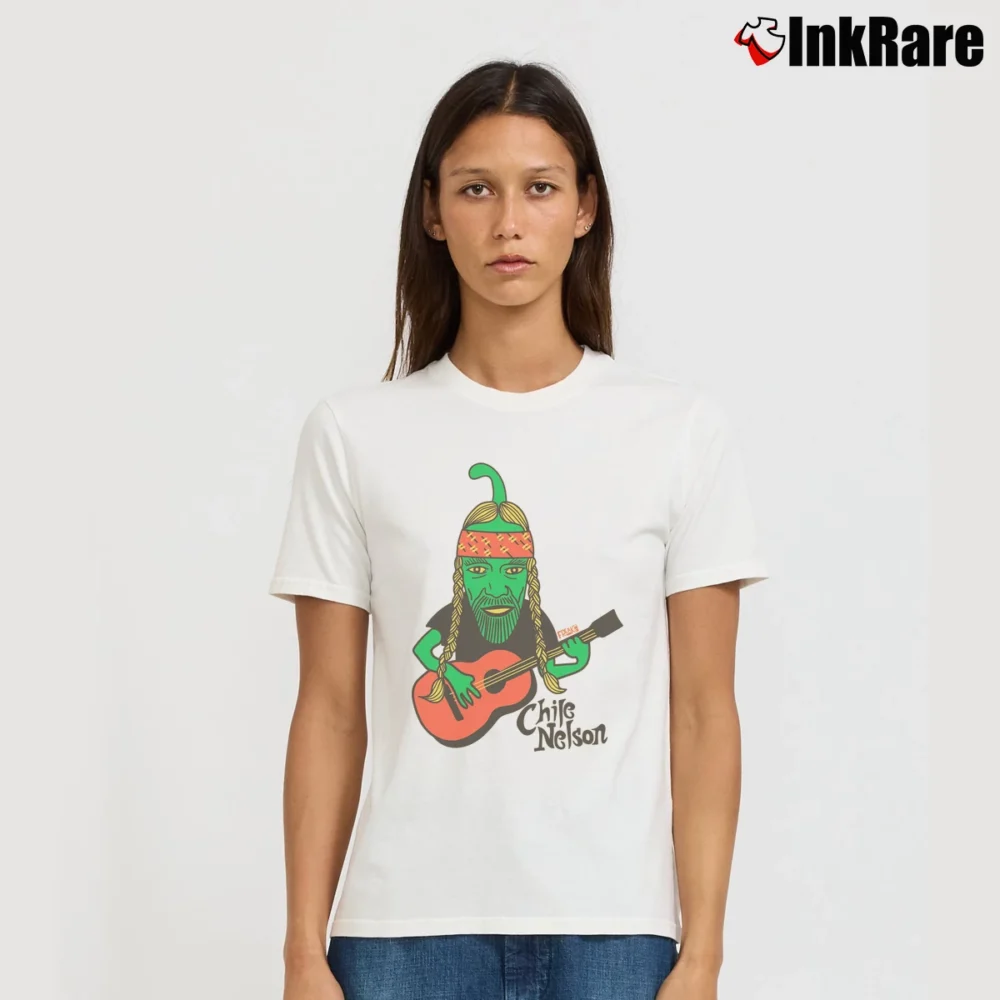 Women’s Willie Nelson Music Icon Graphic Signature T-Shirt in white | Soft, Flattering Fit