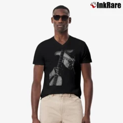 Men’s willie nelson poster country music icon V-Neck Tee in black | Sharp, Breathable, Everyday Staple