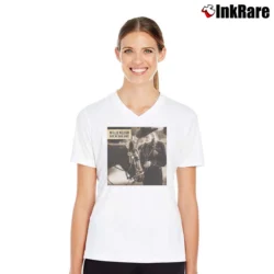 Women’s Willie Nelson Ride Me Back Home V-Neck Tee in white | Chic Neckline, Soft Texture
