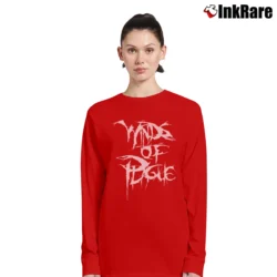 Women’s Winds Of Plague Scratch Metal Band Long-Sleeve Top in red | Sleek, Versatile, All-Season