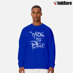 Men’s Winds Of Plague Scratch Metal Band Long-Sleeve Shirt in royal blue | Sleek, Lightweight, Year-Round Wear