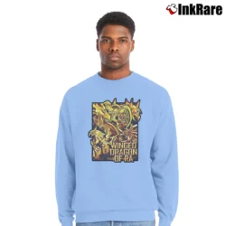 Men’s Winged Dragon Of Ra Yugioh Egyptian Gods Crewneck Sweatshirt in light blue | Cozy Fabric, Clean Style