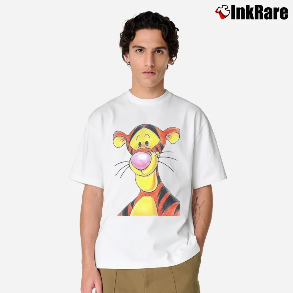 Men’s Winnie The Pooh And Tigger Custom Classic T-Shirt in white | Soft, Breathable Everyday Wear