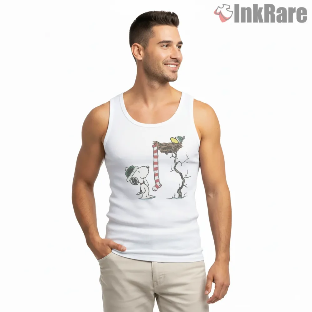 Winter Naps Woodstock Cozy Shirt on white tank top for men graphic tee