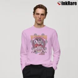 Men’s Wisconsin Badgers University Mascot Long-Sleeve Shirt in light pink | Sleek, Lightweight, Year-Round Wear