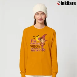 Women’s Witchy Halloween Betty Boop Graphic Cartoon Long-Sleeve Top in orange | Sleek, Versatile, All-Season