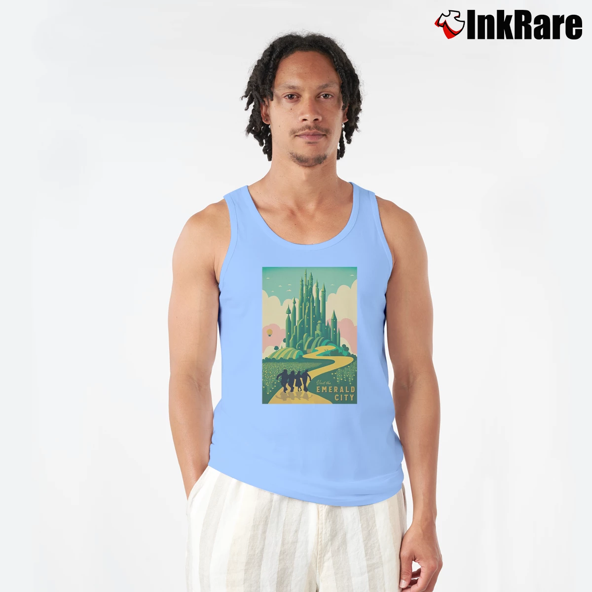 Men’s Wizard Of Oz Emerald City Tank Top in light blue | Breathable, Active-Friendly Design