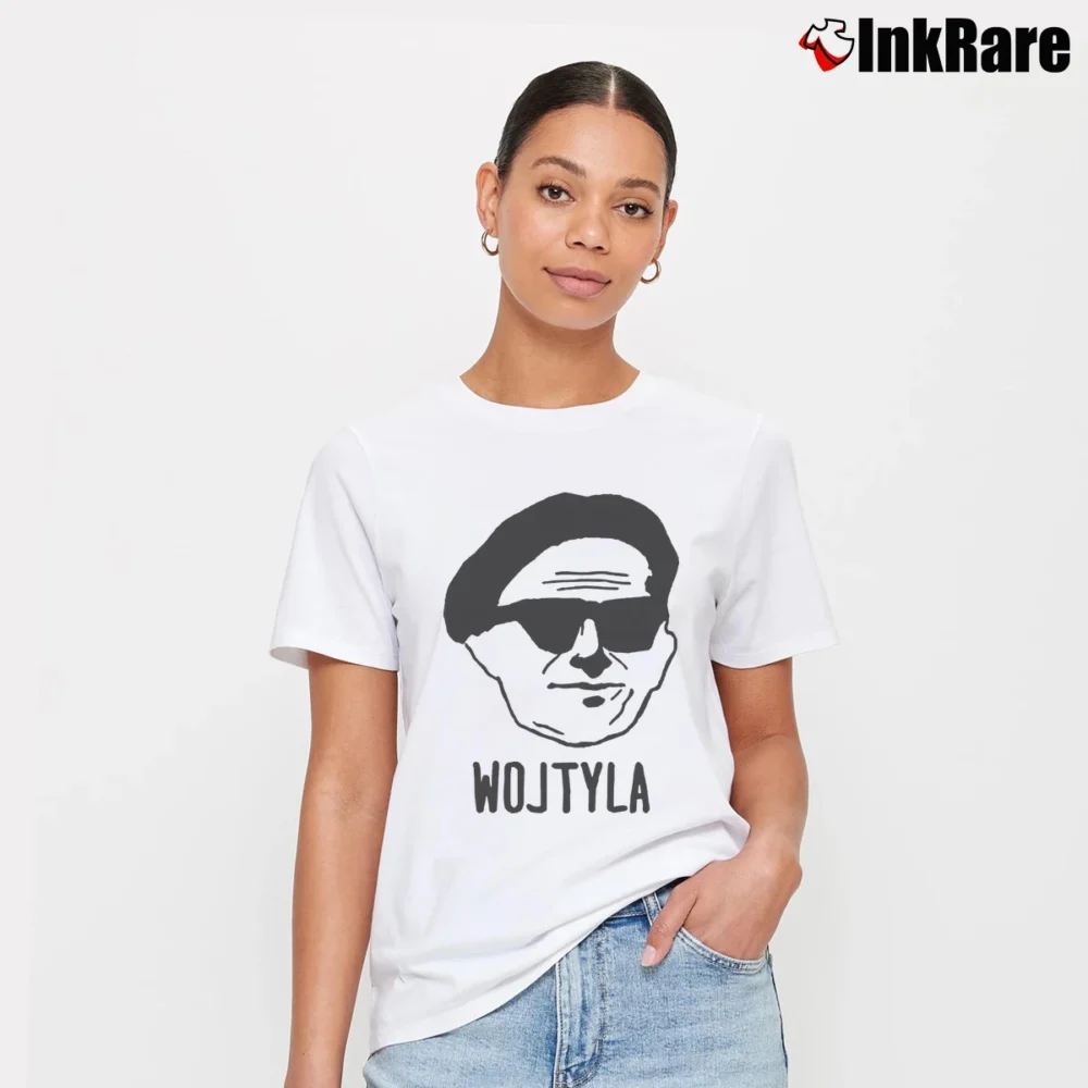 Women’s Wojtyla Christian Catholic Graphic Signature T-Shirt in white | Soft, Flattering Fit