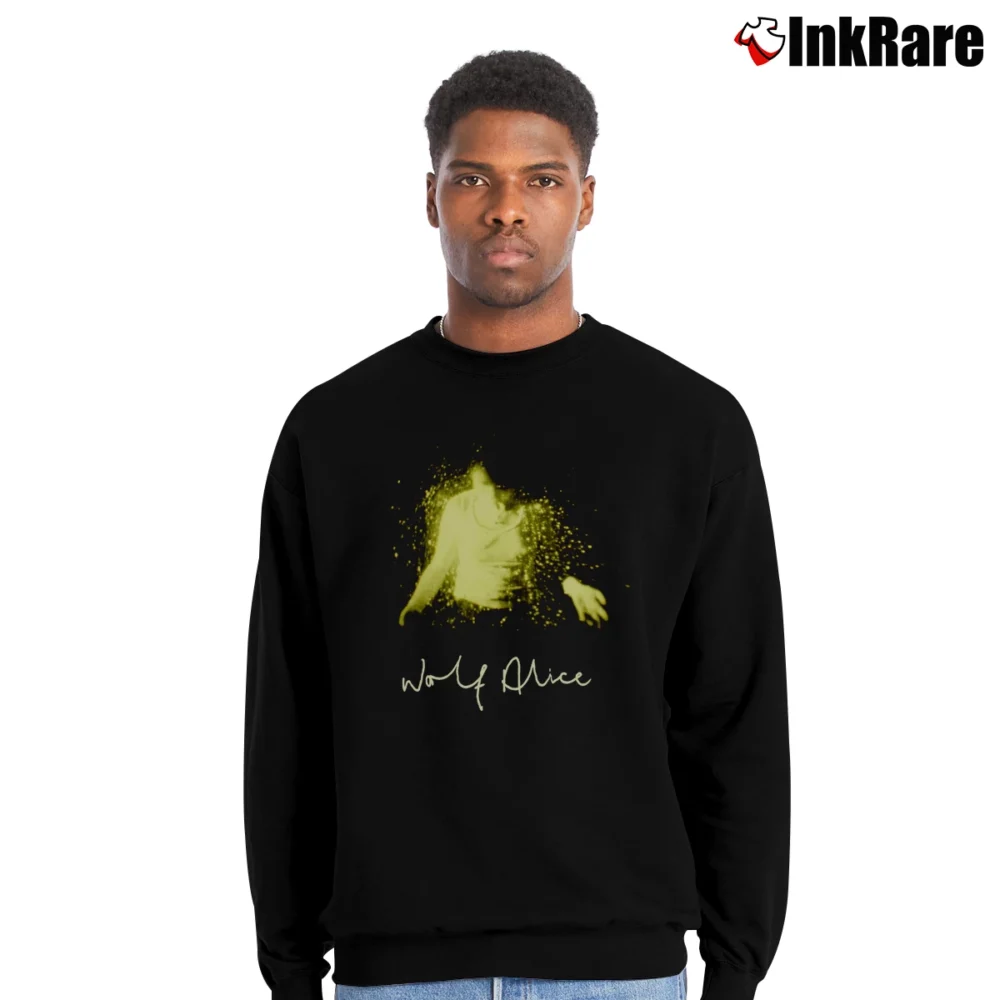 Men’s Wolf Alice 2016 Album Cover Tour Crewneck Sweatshirt in black | Cozy Fabric, Clean Style