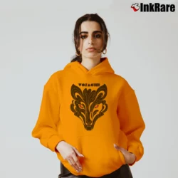 Women’s Wolfmother Black Wolf Rock Cozy Hoodie in orange | Warm, Structured, Stylish
