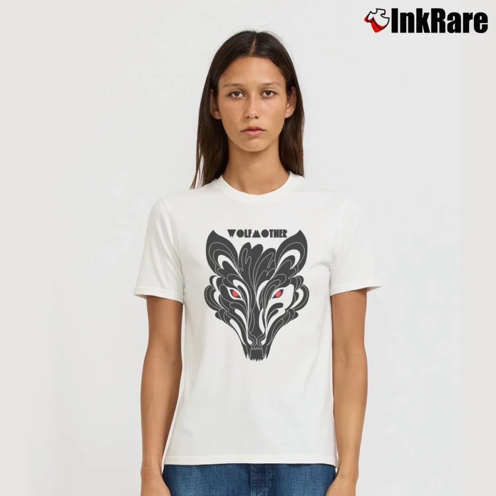 Women’s Wolfmother Black Wolf Rock Signature T-Shirt in white | Soft, Flattering Fit
