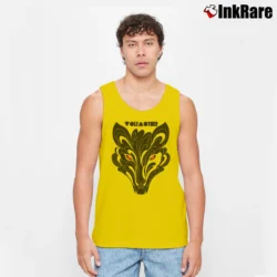 Men’s Wolfmother Black Wolf Rock Tank Top in yellow | Breathable, Active-Friendly Design