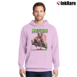 Men’s Wolverine 1991 Marvel Avengers X - men Crossover Pullover Hoodie in light pink | Cozy, Durable, Modern Fit