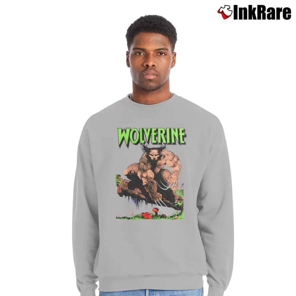 Men’s Wolverine 1991 Marvel Avengers X - men Crossover Crewneck Sweatshirt in sport grey | Cozy Fabric, Clean Style