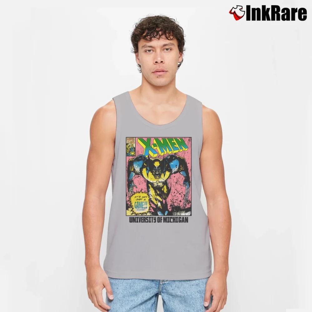 Men’s Wolverine 1993 X - men University Michigan 90s Marvel Tank Top in sport grey | Breathable, Active-Friendly Design