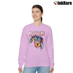 Women’s Wolverine Attack Marvel Comics Adult Relaxed Sweatshirt in light pink | Soft, Laid-Back Vibe
