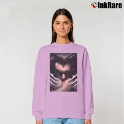 Women’s Wolverine Giant Claws X - men Marvel 90s Y2k Relaxed Sweatshirt in light pink | Soft, Laid-Back Vibe