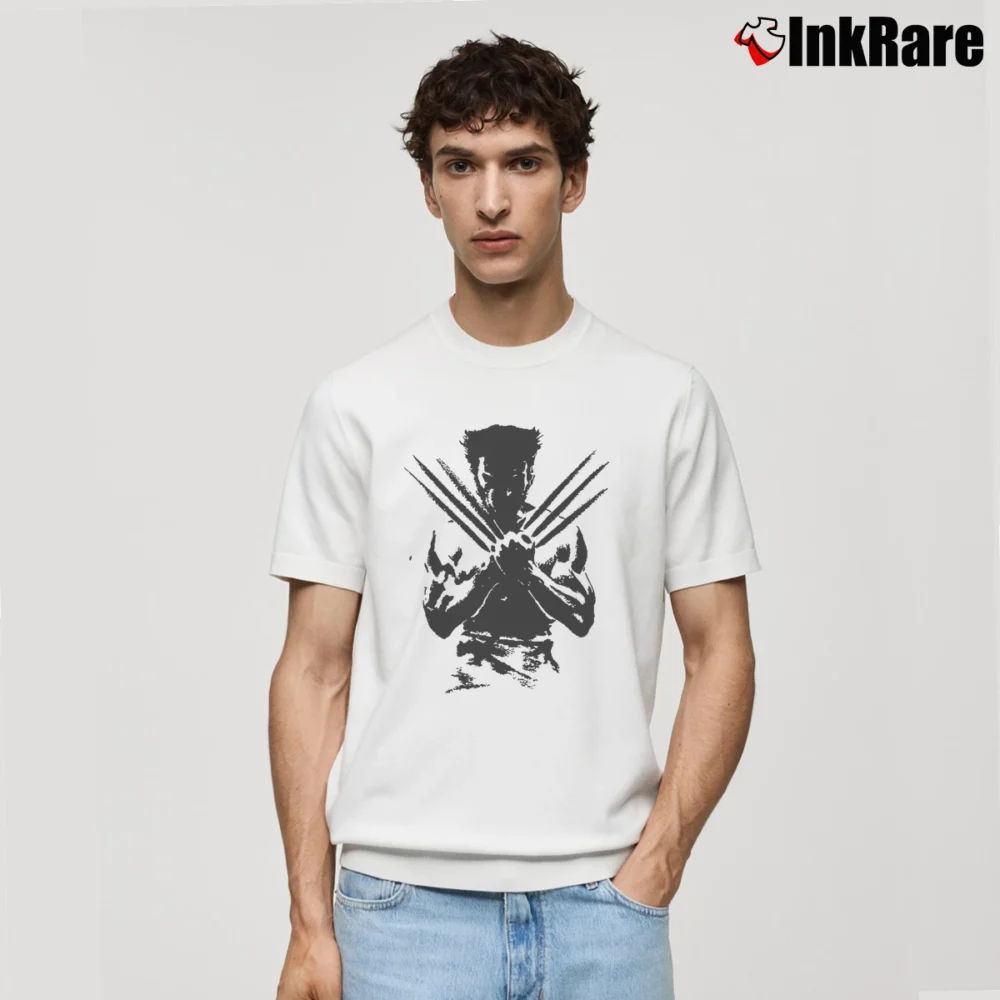 Men’s Wolverine Logan Distressed Effect Classic T-Shirt in white | Soft, Breathable Everyday Wear