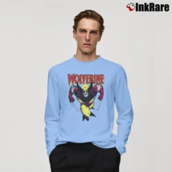 Men’s Wolverine Marvel Graphic Comic Long-Sleeve Shirt in light blue | Sleek, Lightweight, Year-Round Wear