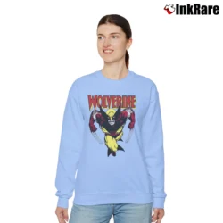 Women’s Wolverine Marvel Graphic Comic Relaxed Sweatshirt in light blue | Soft, Laid-Back Vibe