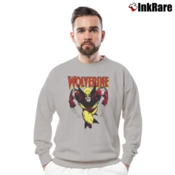 Men’s Wolverine Marvel Graphic Comic Crewneck Sweatshirt in sport grey | Cozy Fabric, Clean Style