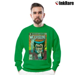 Men’s Wolverine X - men Marvel Graphic Crewneck Sweatshirt in irish green | Cozy Fabric, Clean Style