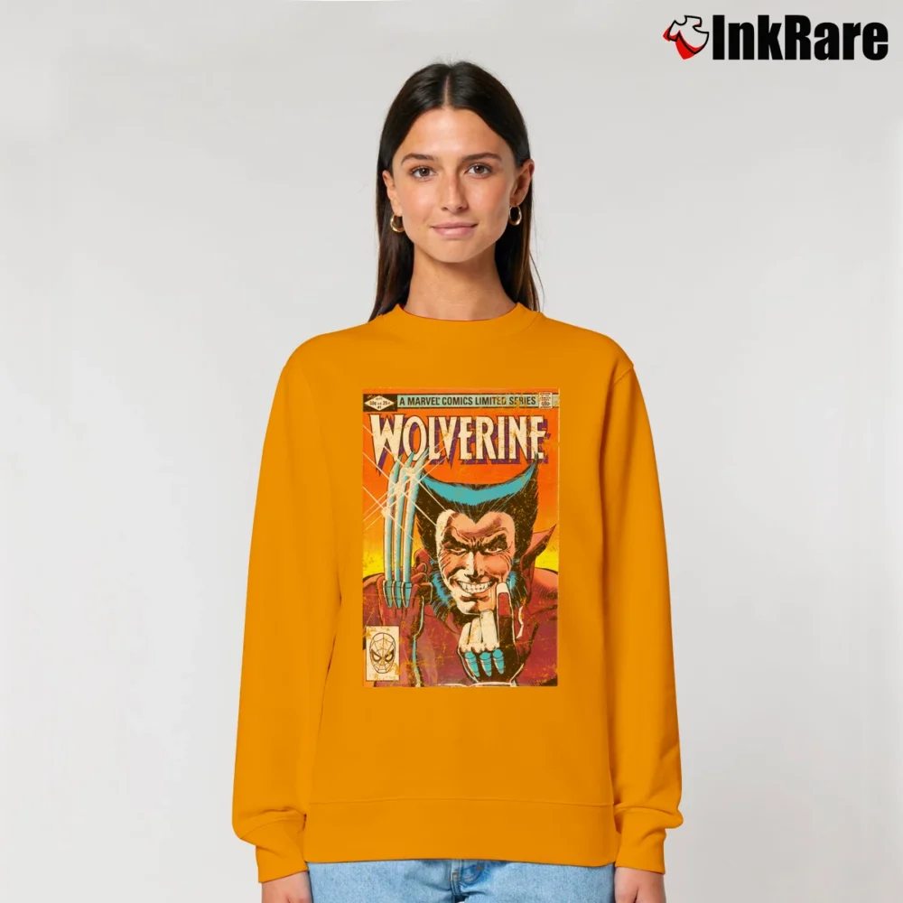 Women’s Wolverine X - men Marvel Graphic Relaxed Sweatshirt in orange | Soft, Laid-Back Vibe