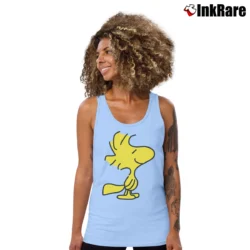 Women’s Woodstock Snoopy Charlie Brown Peanuts Tank Top in light blue | Lightweight, Movement-Friendly