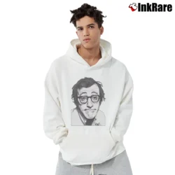 Men’s Woody Allen Film Director Graphic Pullover Hoodie in white | Cozy, Durable, Modern Fit
