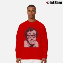 Men’s Woody Allen Film Director Graphic Long-Sleeve Shirt in red | Sleek, Lightweight, Year-Round Wear