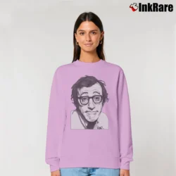 Women’s Woody Allen Film Director Graphic Relaxed Sweatshirt in light pink | Soft, Laid-Back Vibe