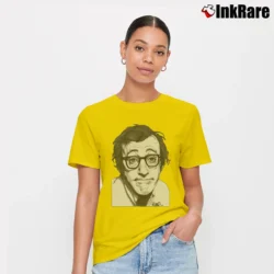 Women’s Woody Allen Film Director Graphic Signature T-Shirt in yellow | Soft, Flattering Fit