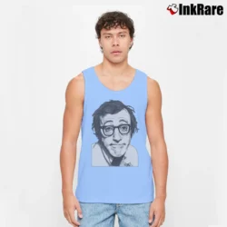 Men’s Woody Allen Film Director Graphic Tank Top in light blue | Breathable, Active-Friendly Design