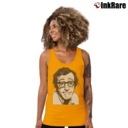 Women’s Woody Allen Film Director Graphic Tank Top in orange | Lightweight, Movement-Friendly