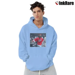 Men’s World Star Hiphop Tupac Shakur 2pac Detroit Spitting Hip Hop Rap Pullover Hoodie in light blue | Cozy, Durable, Modern Fit