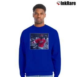 Men’s World Star Hiphop Tupac Shakur 2pac Detroit Spitting Hip Hop Rap Crewneck Sweatshirt in royal blue | Cozy Fabric, Clean Style