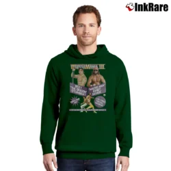 Men’s Wrestlemania 3 Ricky The Dragon Steamboat Vs Macho Man WWE Pullover Hoodie in forest green | Cozy, Durable, Modern Fit
