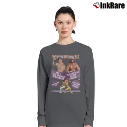 Women’s Wrestlemania 3 Ricky The Dragon Steamboat Vs Macho Man WWE Long-Sleeve Top in charcoal | Sleek, Versatile, All-Season