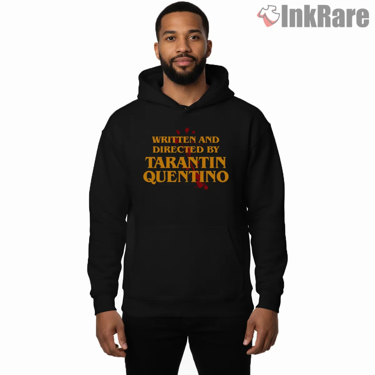 Written And Directed By Tarantin Quentino Parody Shirt on black hoodie for men graphic tee