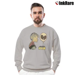 Men’s Wu - life Linus Charlie Brown Clan Peanuts Logo Crewneck Sweatshirt in sport grey | Cozy Fabric, Clean Style