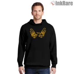 Wu Tang And Run The Jewels Hands Tribute Shirt on black hoodie for men graphic tee