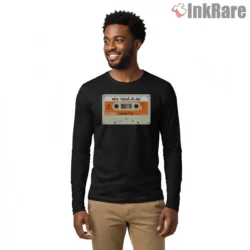 Wu Tang Cassette Tape Vintage Shirt on black long sleeve shirt for men graphic tee