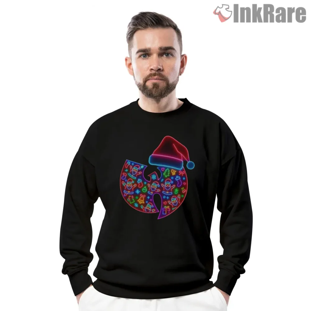 Wu Tang Christmas Lights Santa Hat Logo Shirt on graphic shirt for men graphic tee