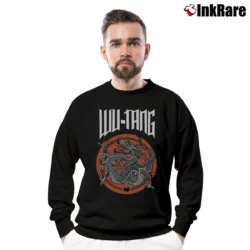 Men’s Wu Tang Clan Big Dragon Logo Hip Hop Crewneck Sweatshirt in black | Cozy Fabric, Clean Style
