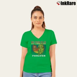 Women’s Wu - Tang Clan Tiger Hip Hop Graphic V-Neck Tee in irish green | Chic Neckline, Soft Texture