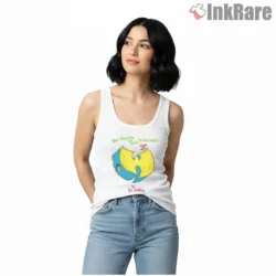 Wu Tang Dr Seuss Fuzzy Icon Storybook Shirt on white tank top for women graphic tee