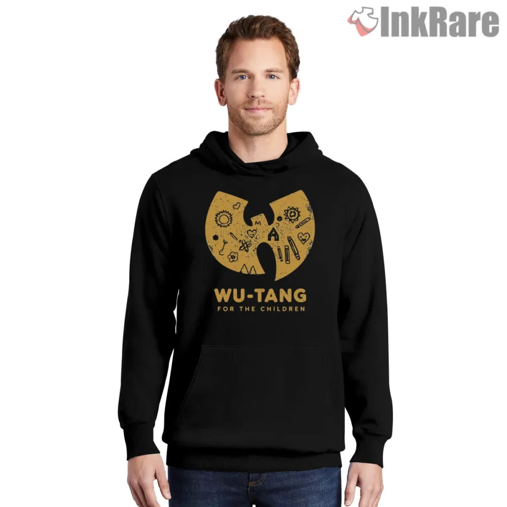Wu Tang For The Children Doodle Icon Shirt on black hoodie for men graphic tee