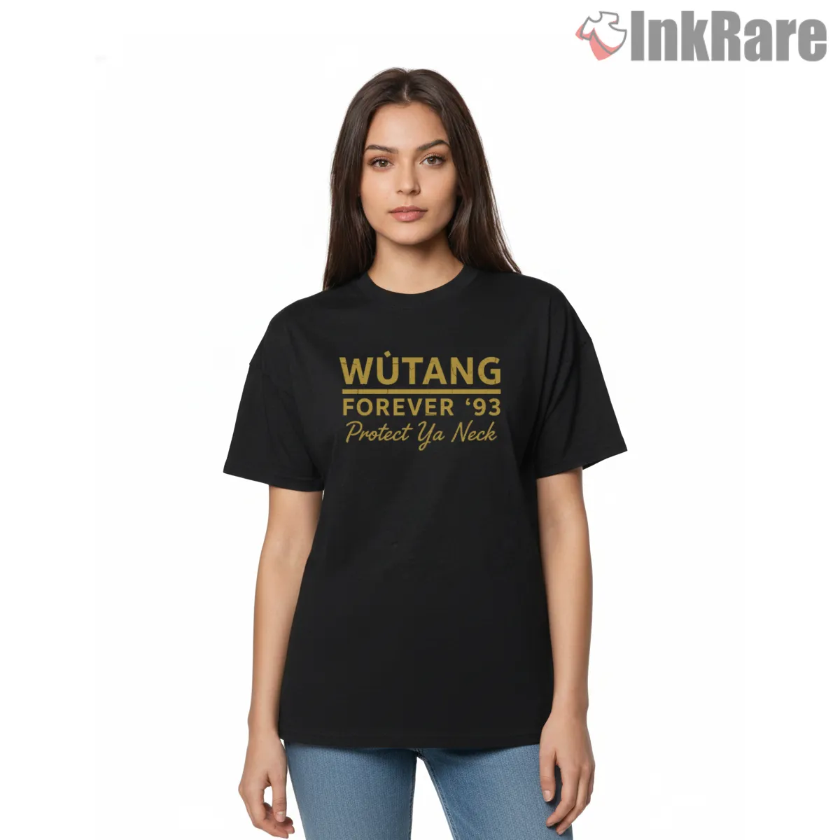 Wu Tang Forever 1993 Protect Ya Neck Shirt on black short sleeve shirt for women graphic tee