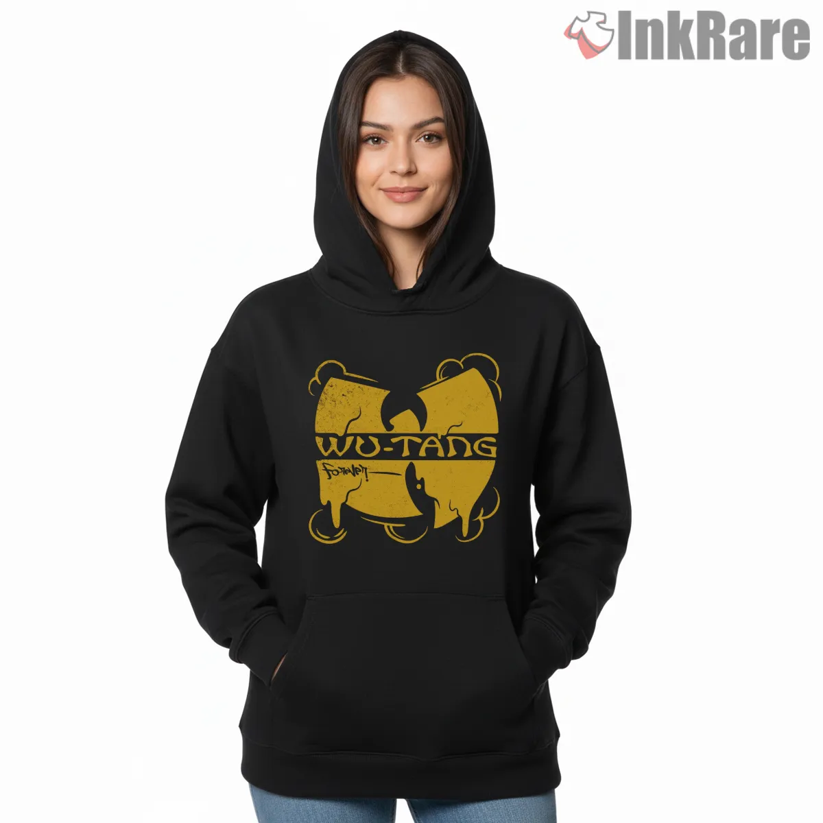 Wu Tang Forever Drip Vintage Logo Hoodie Black Wu Tang Forever Drip Vintage Logo Shirt on black hoodie for women graphic tee